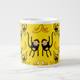Caneca De Café Grande Macaco Cinto E Impressão De Banana