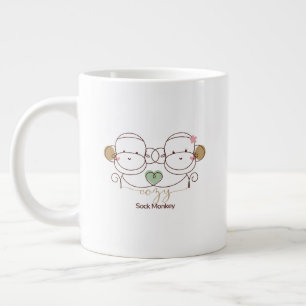 Caneca De Café Grande Macaco de Meia Aconchegante