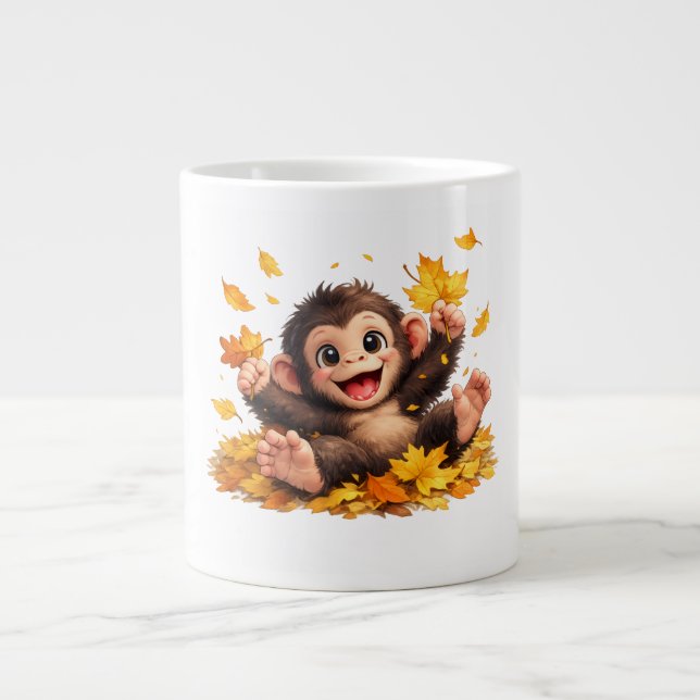 Caneca De Café Grande Macaco Sorridente com Olhos Grandes Tropical Diver (Frente)