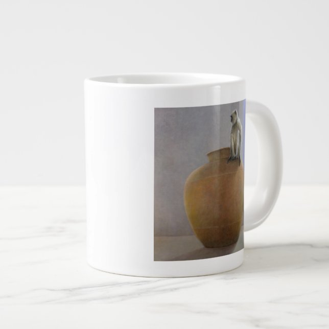 Caneca De Café Grande Macaco Templo (Frente Esquerda)