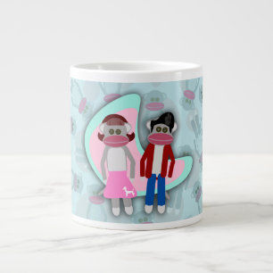 Caneca De Café Grande Macacos anos 50 Sock Salto Sock