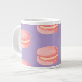 Caneca De Café Grande Macarons rosa