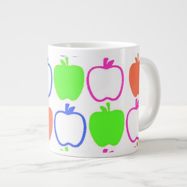 Caneca De Café Grande Maçãs (Frente Esquerda)
