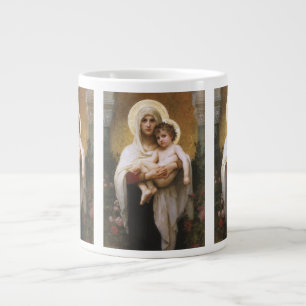 Caneca De Café Grande Madona dos Rosas de Bouguereau