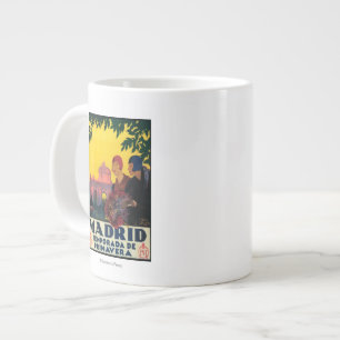 Caneca De Café Grande Madrid no Poster Viagem de Springtime