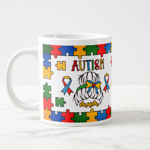 Caneca De Café Grande Mãe Autismo - Jumbo Mug
