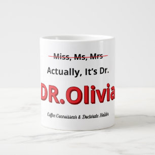 Caneca De Café Grande Mãe com PhD engraçado Humor de formatura Celebraçã
