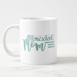Caneca De Café Grande "Mãe da escola doméstica" JUMBO Mug com citação de