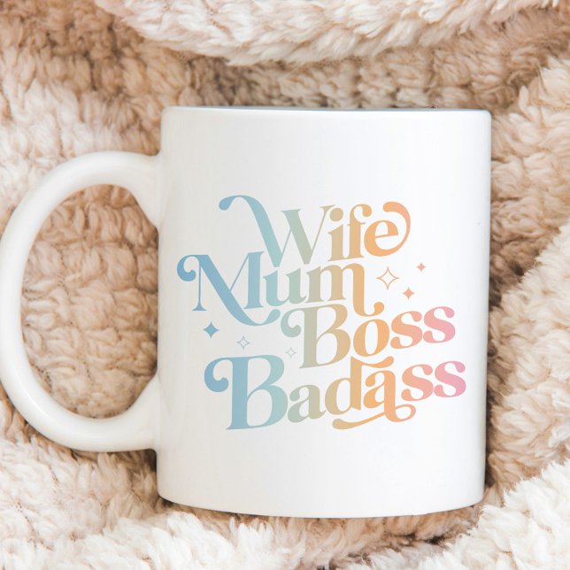 Caneca De Café Grande Mãe de Esposa Chefe Badass Engraçado Dia de as mãe (Wife Mum Boss Badass Funny Sarcastic Mother's Day Giant Coffee Mug)
