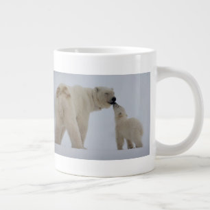 Caneca De Café Grande Mãe de Urso Polar com Cubo
