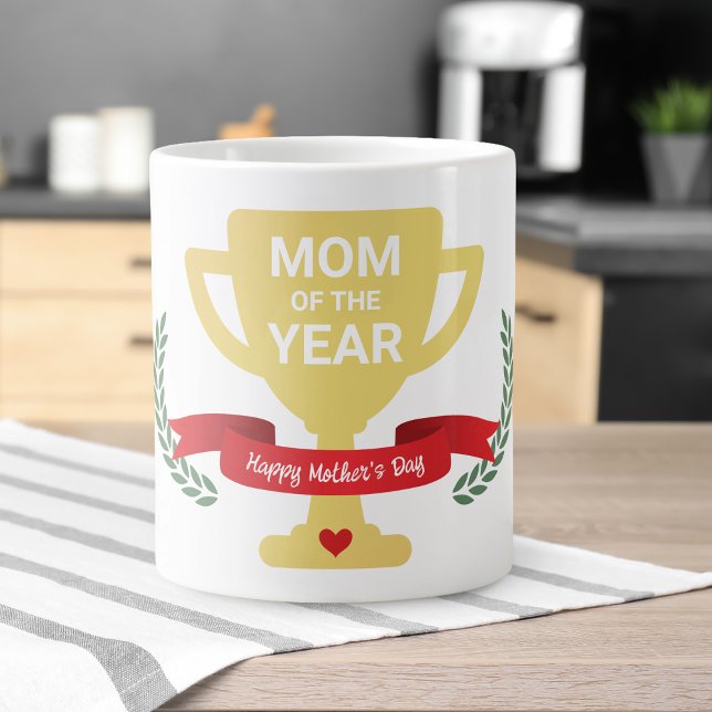 Caneca De Café Grande Mãe Do Ano Dia Das Mães (Mom Of The Year Mother's Day Giant Coffee Mug)