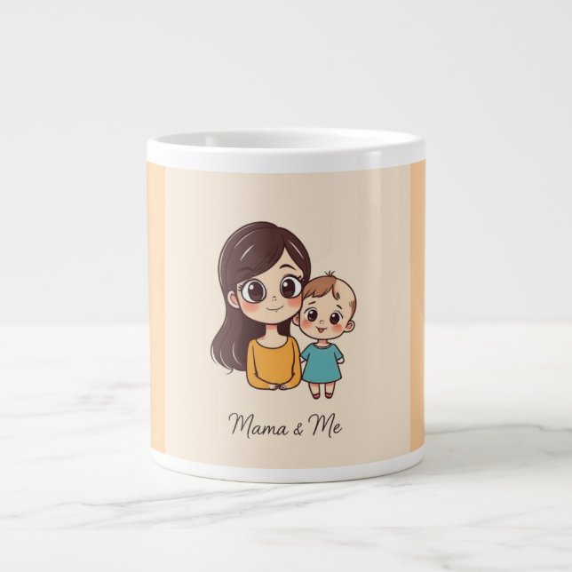 Caneca De Café Grande Mãe e Bebê (Frente)