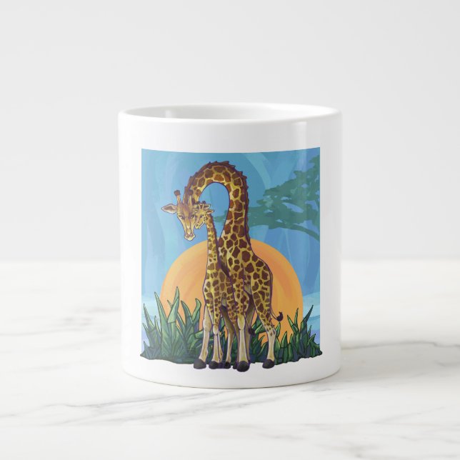 Caneca De Café Grande Mãe e Bebê Girafa (Frente)