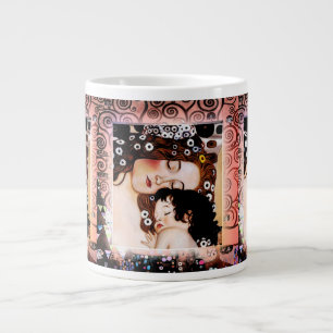 Caneca De Café Grande Mãe e Filho de Gustav Klimt Collage