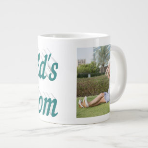 Caneca De Café Grande Mãe Foto: Texto verde Giant Coffee Mug