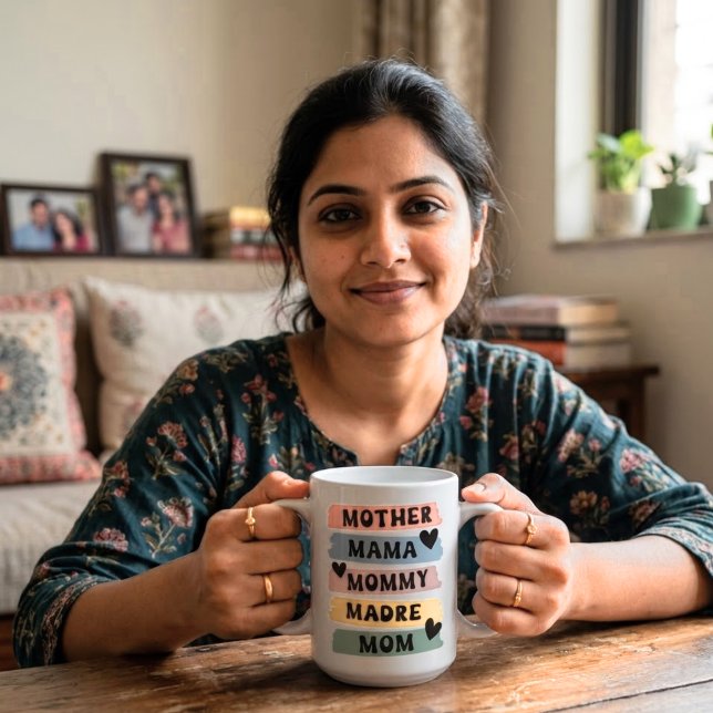 Caneca De Café Grande Mãe Mamãe Mami Madre Mamã | Cute Multilíngue (Criador carregado)