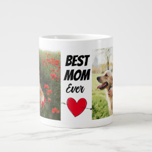 Caneca De Café Grande Mãe personalizada de cão duas fotos e texto