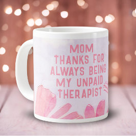 Caneca De Café Grande Mãe Terapêutica Inremunerada Dia de as mães Floral