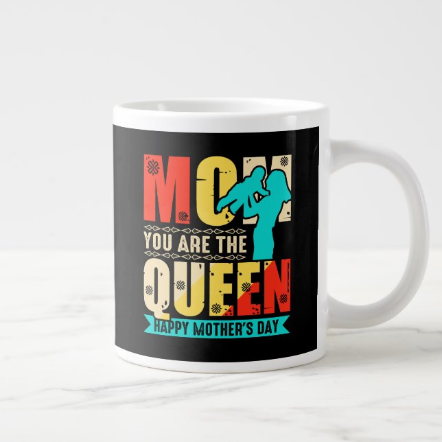 Caneca De Café Grande Mãe Você É A Rainha (Direita)