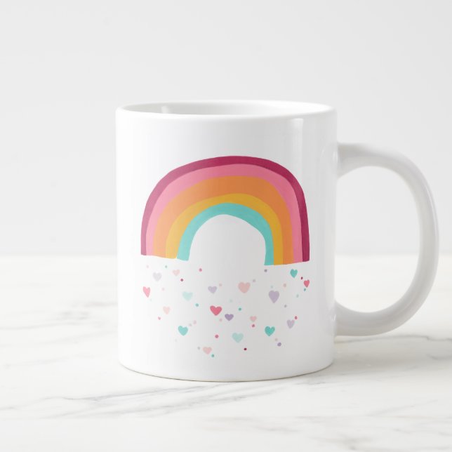 Caneca De Café Grande Magia Arco-Íris Feliz (Direita)