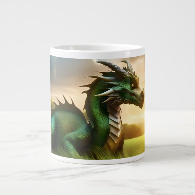 CANECA DE CAFÉ GRANDE MAGICAL GREEN DRAGON FANTASSE (Frente)