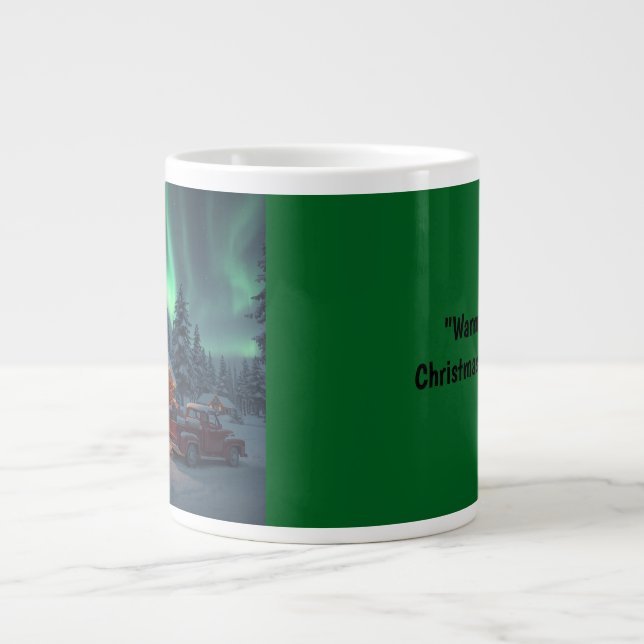 Caneca De Café Grande Magical Winter Cabin Christmas (Frente)