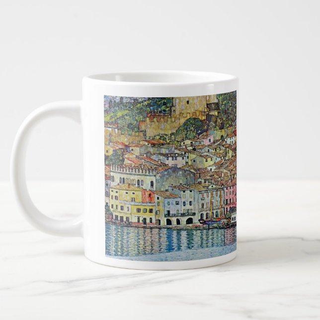 Caneca De Café Grande Malcesine no lago Garda por Gustav Klimt (Esquerda)