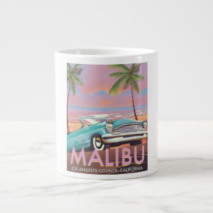 Caneca De Café Grande Malibu, Los Angeles, poster de viagens da Califór
