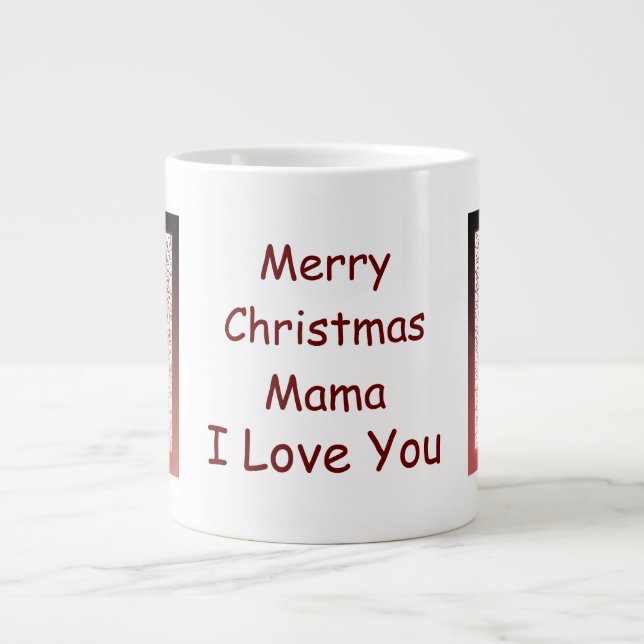 Caneca De Café Grande Mama Christmas Candy Canes Jumbo Mug (Frente)