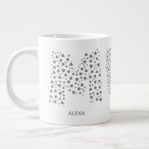 Caneca De Café Grande Mamãe Modern Kids nome  Mamãe 