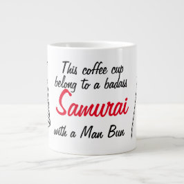 Caneca De Café Grande Man Bun Samurai Humor Mug