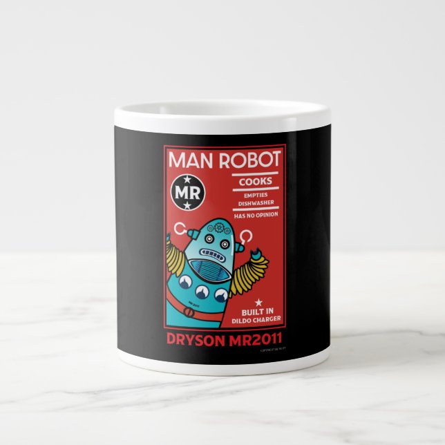 Caneca De Café Grande Man Robot O Homem Perfeito (Frente)