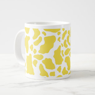 Caneca De Café Grande Manchas amarelas da vaca Padrão de impressão anima