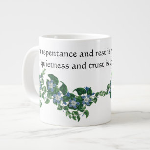 Caneca De Café Grande Mandevilla Flowers - Escritura Floral Jumbo Mug