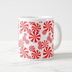 Caneca De Café Grande Manga de hortelã-pimenta-branca-vermelha-jumbo Mu