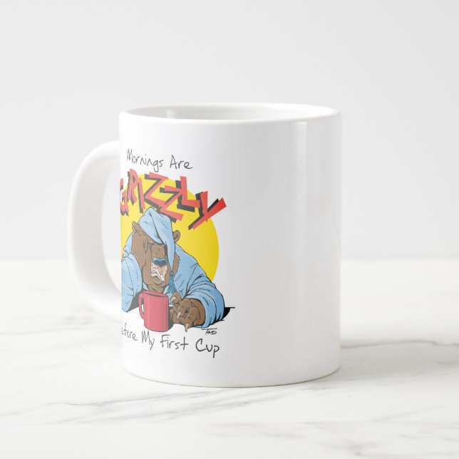 Caneca De Café Grande Manhã Grizzly - Novidade - Coffee Mug (Frente Esquerda)