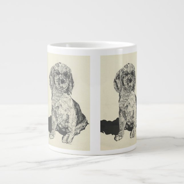 Caneca De Café Grande Mans Best Friker Spaniel (Frente)