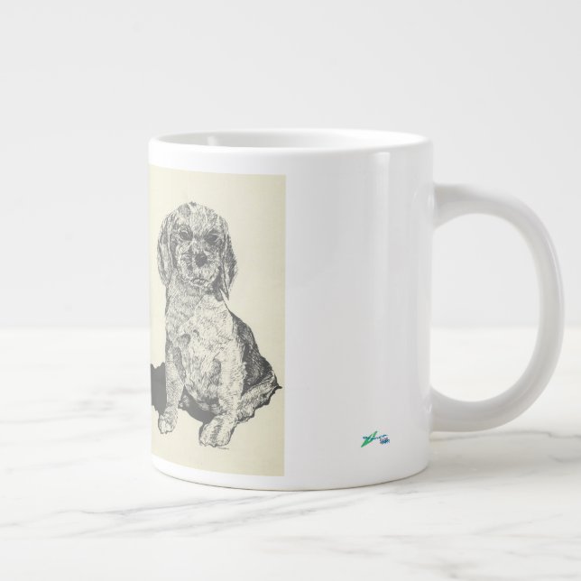 Caneca De Café Grande Mans Best Friker Spaniel (Direita)