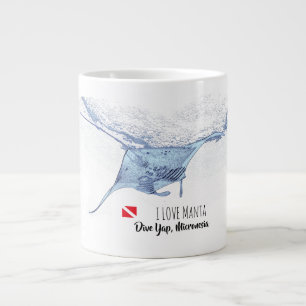 Caneca De Café Grande Manta ray silhouette