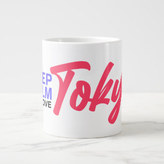 Caneca De Café Grande Mantenha a Calma e Ame o Design de Tóquio
