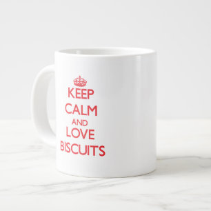 Caneca De Café Grande Mantenha a calma e ame os biscoitos