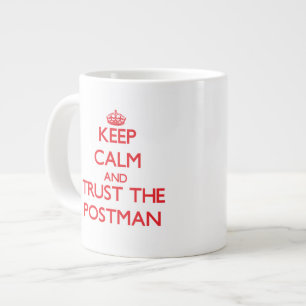 Caneca De Café Grande Mantenha a calma e confie no carteiro