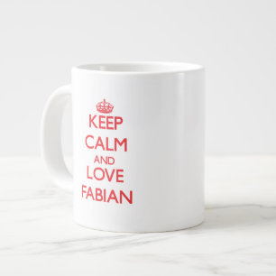 Caneca De Café Grande Mantenha a calma e o amor Fabian