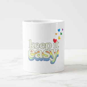 Caneca De Café Grande Mantenha Fácil Tipografia Retro Orgulho Design