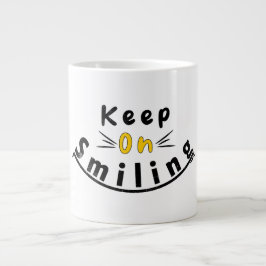 Caneca De Café Grande Mantenha o logotipo feliz sorridente