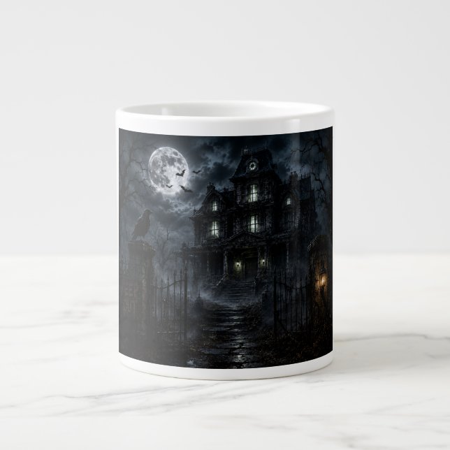 Caneca De Café Grande Mantenha-se Fora – Casa Assombrada (Frente)