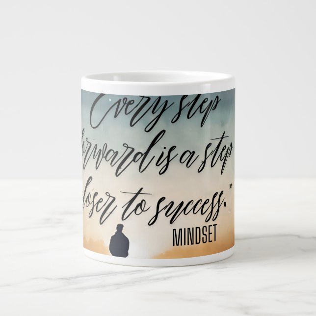 Caneca De Café Grande Mantenha-se inspirado - Designs motivacionais e de (Frente)