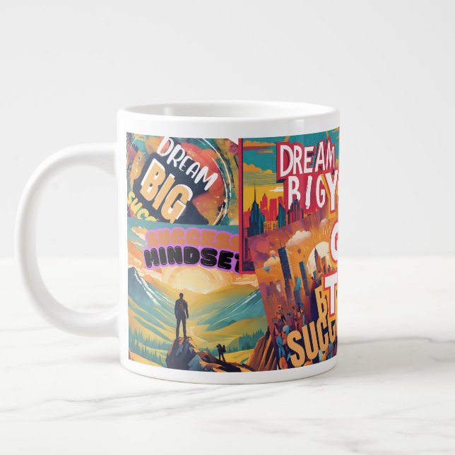 Caneca De Café Grande Mantenha-se inspirado - Designs motivacionais e de (Esquerda)