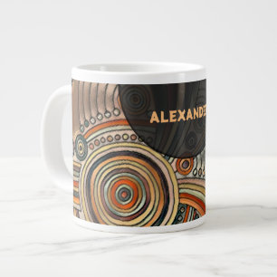 Caneca De Café Grande Mão Desenhada por EDDArt - Pensamentos 1