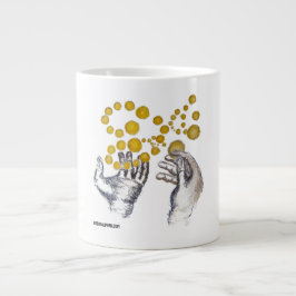 Caneca De Café Grande Mãos estendidas para o futuro